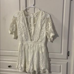 Lace V Neck Romper (Size M)